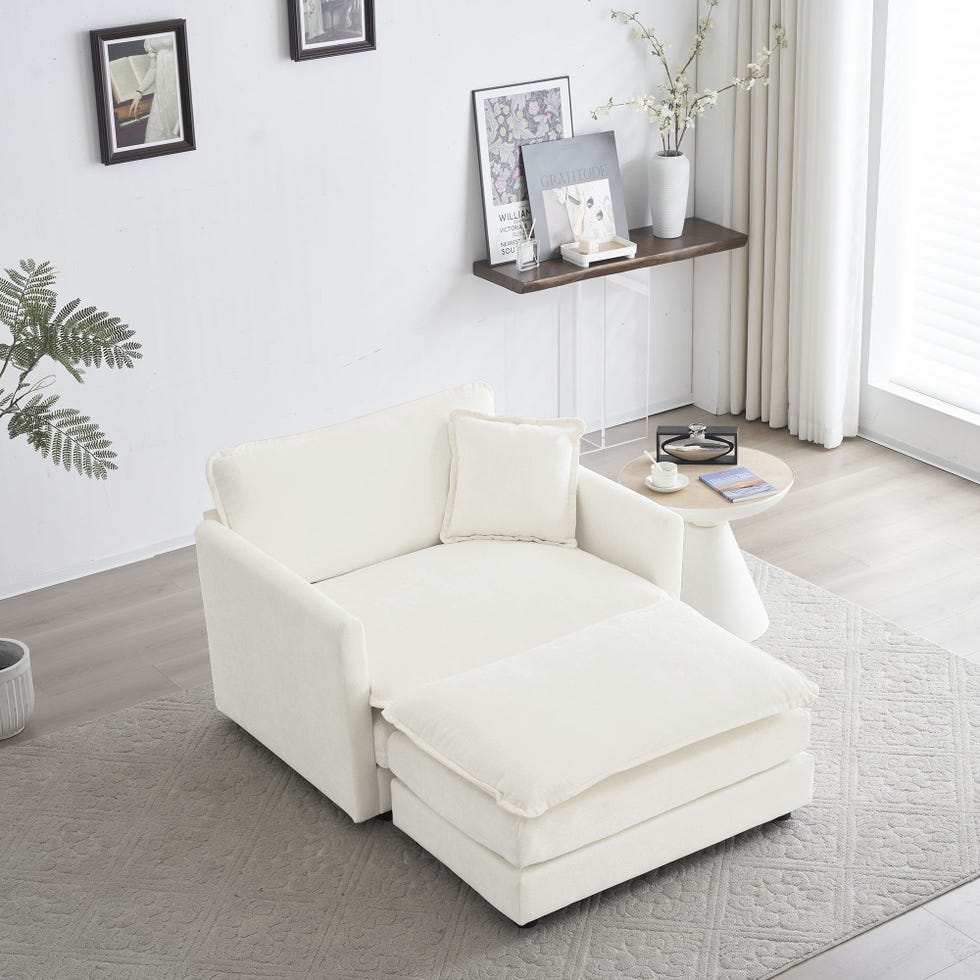 Deep Single Seat Sofa with Ottoman 