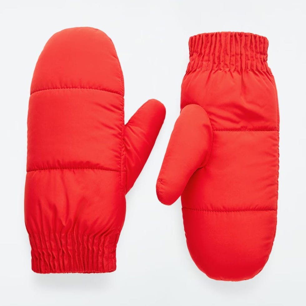 Faux Shearling-Lined Padded Mittens