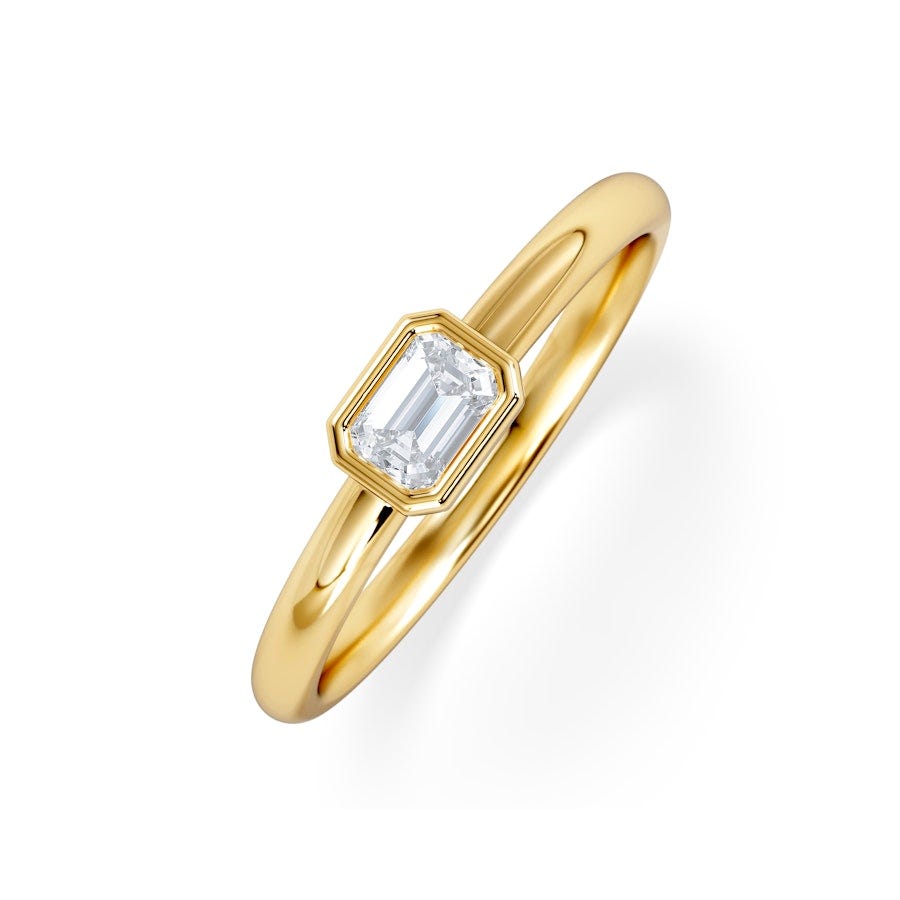 Horizon Emerald Cut Lab Diamond Solitaire Ring