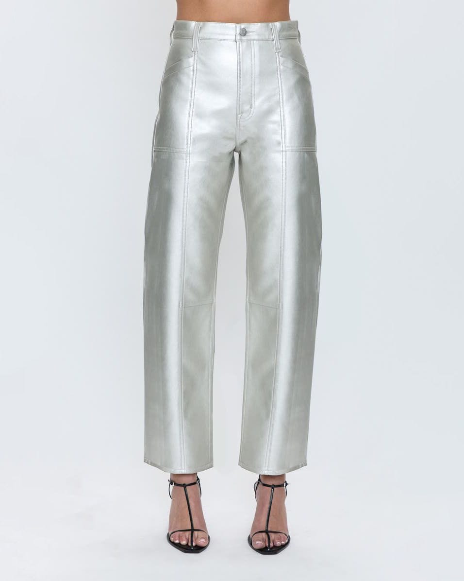 Taylor Barrel Leg Faux Leather Pants