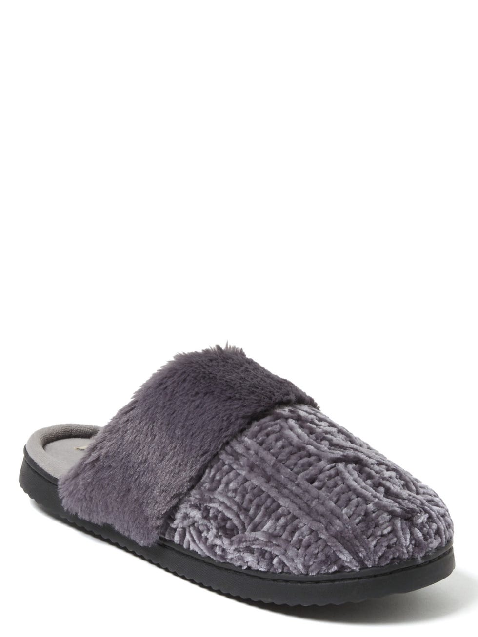 Cable Knit Chenille Scuff Slippers