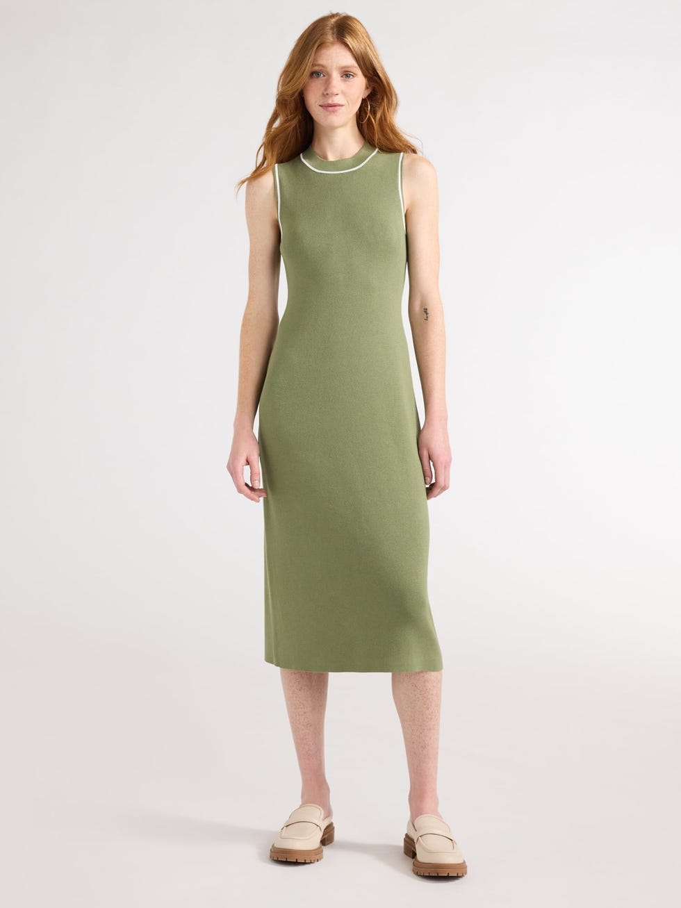 Sleeveless Sweater Knit Midi Dress