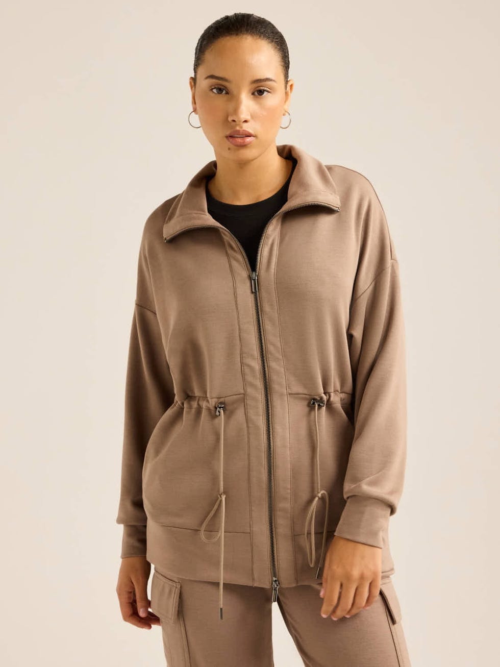 Ultimate ScubaKnit Longline Drawstring Zip Jacket