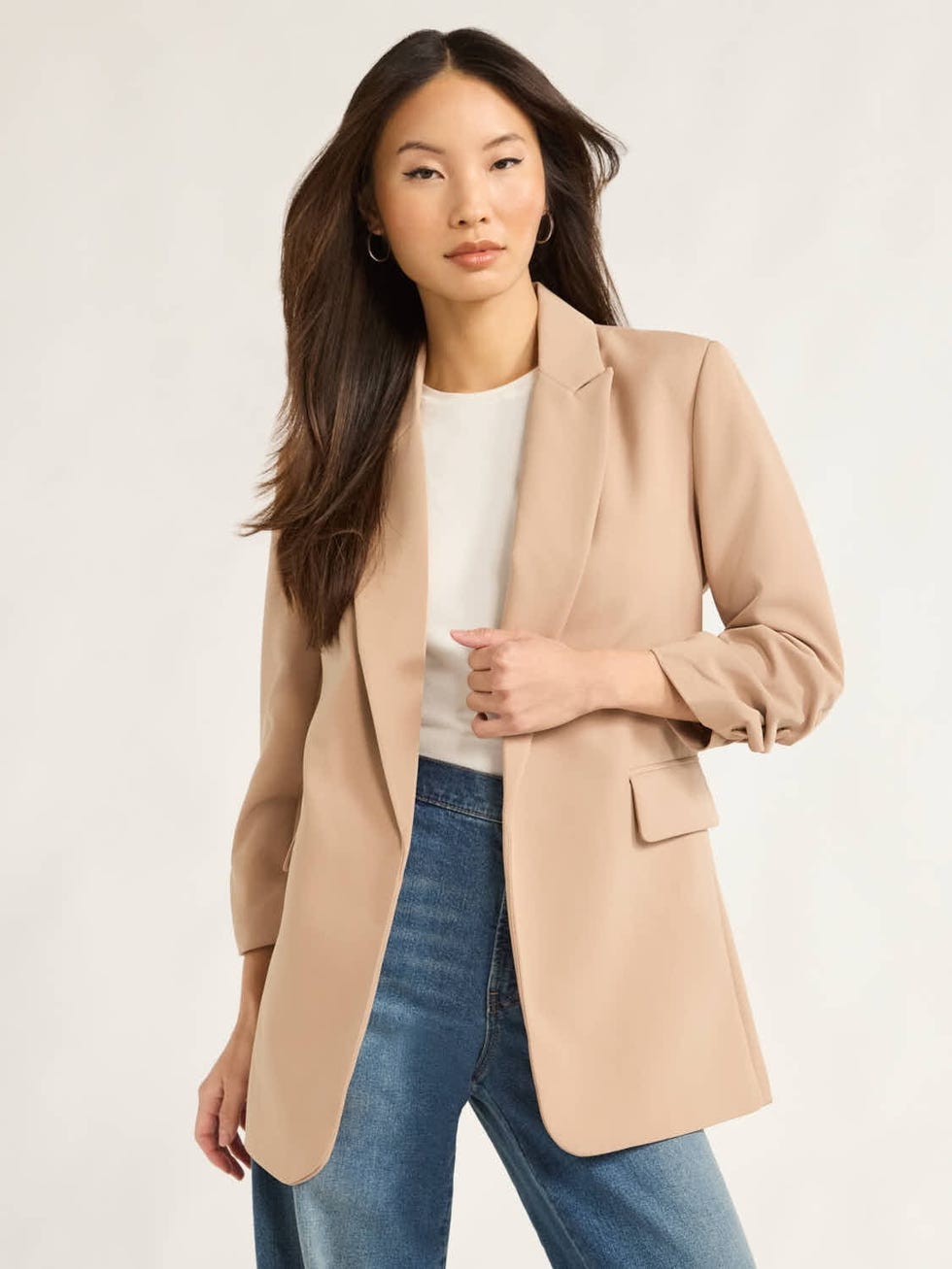 Ultimate Crepe Scrunch Sleeve Blazer