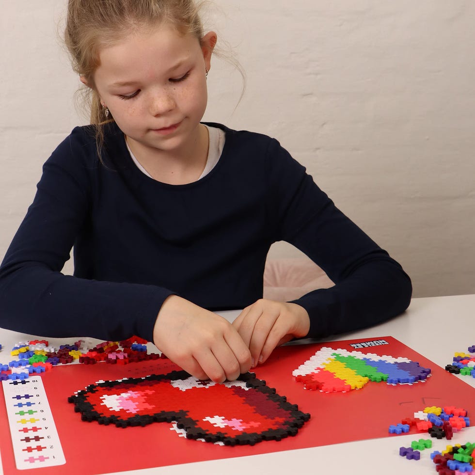 Plus Plus Heart Puzzle by Number Kit