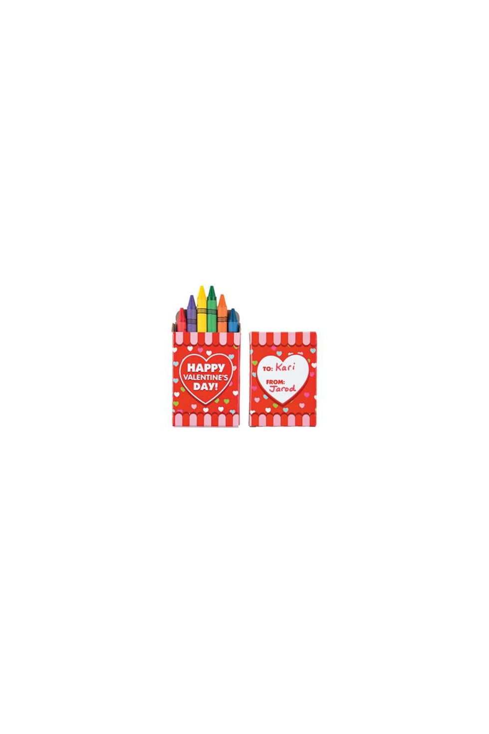 6-Color Box of Crayons for Valentine Exchanges