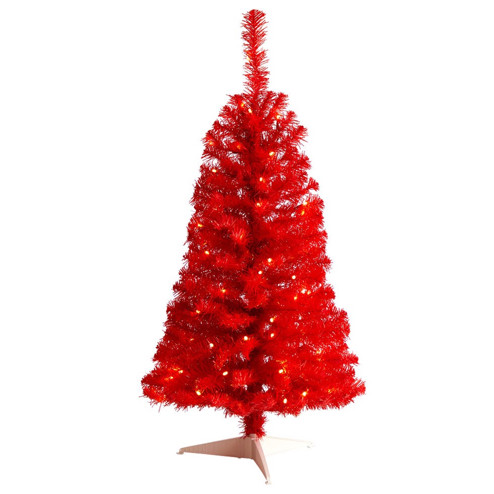 3ft. Red Artificial Tree with 50 LED Lights 