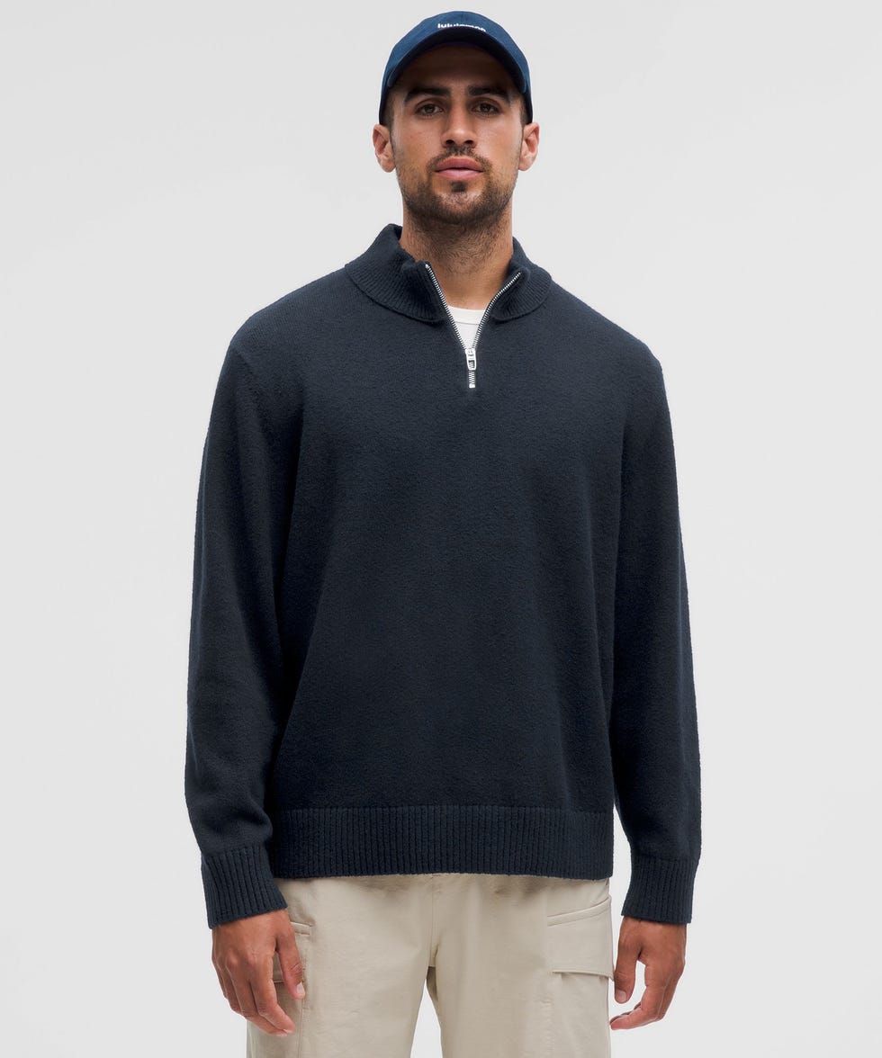 Relaxed-Fit Half-Zip Knit Sweater