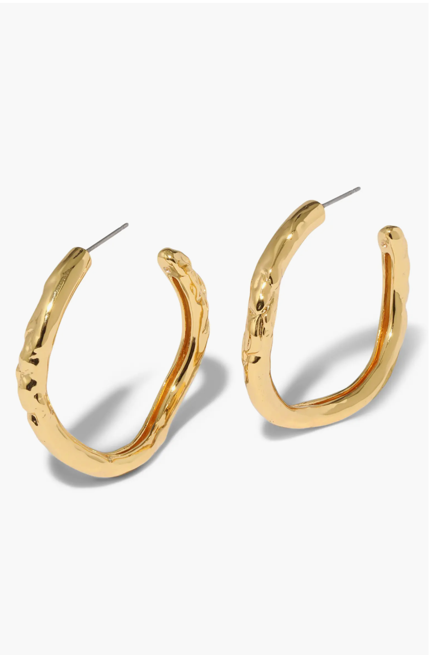 Brut Textured Hoop Earrings 