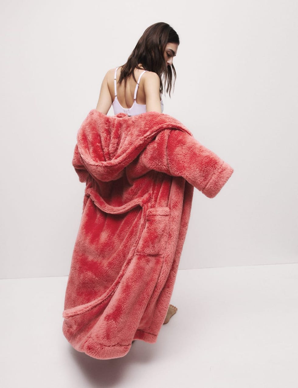 Fleece Hooded Dressing Gown