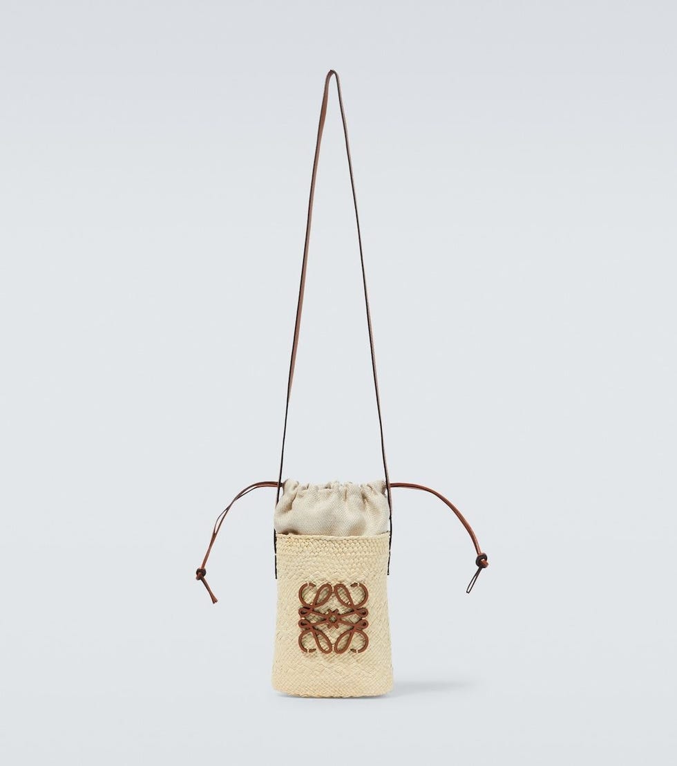 Paula’s Ibiza Anagram Woven Bucket Bag