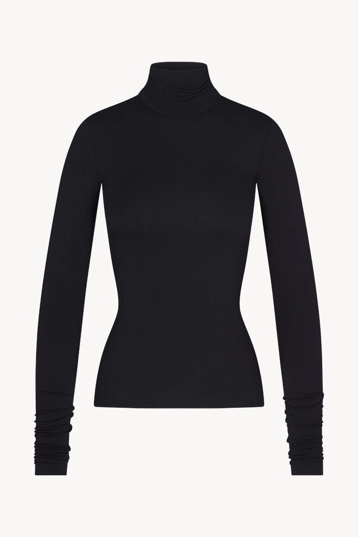Soft Jersey Fitted Turtleneck Top