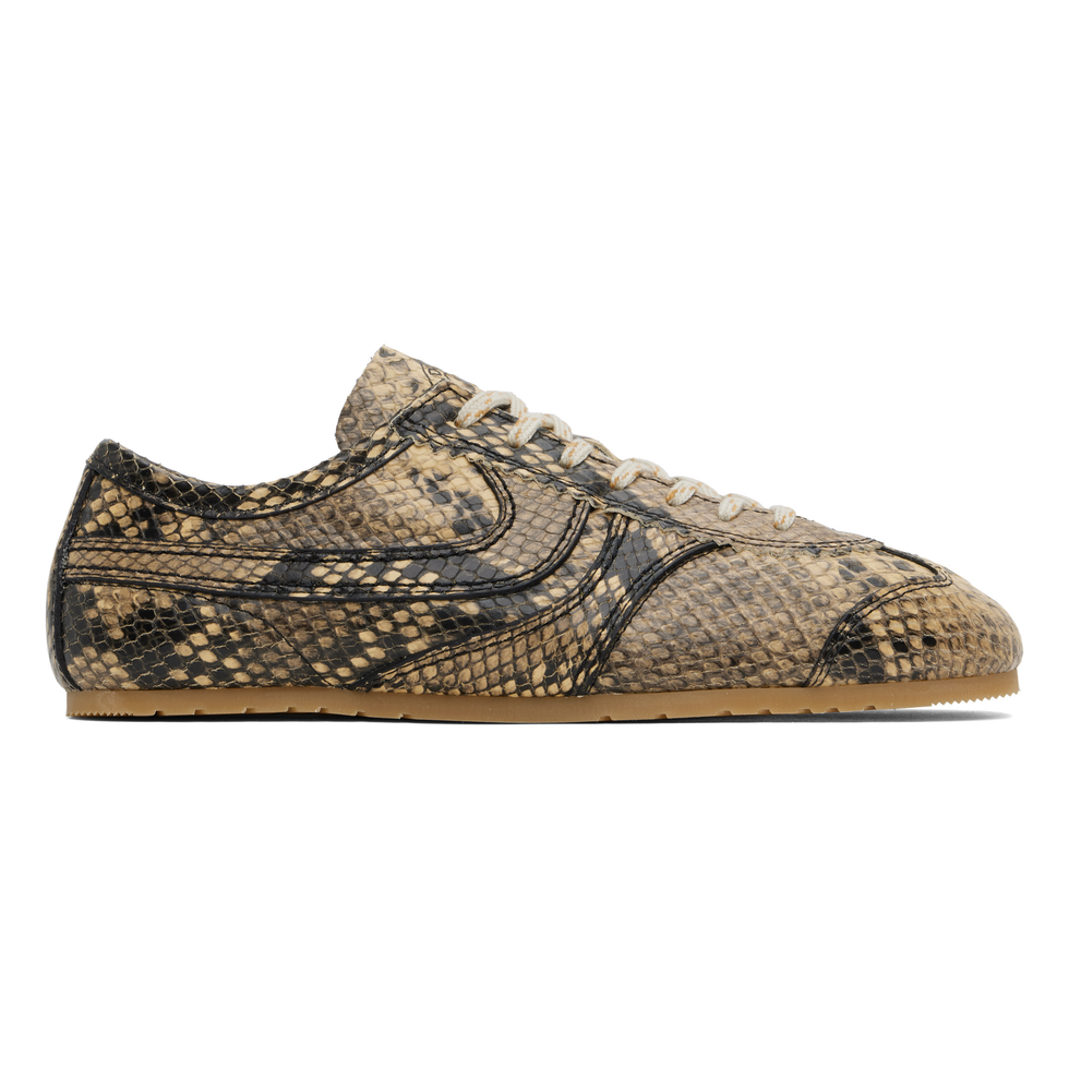 トレンドカラー♪【Dries Van Noten】メタリック スニーカー Dries Van Noten Metallic crinkled-leather sneakers | REVERSIBLE