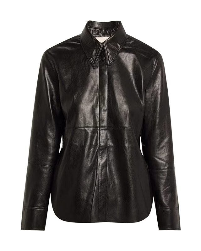 Naum Long-Sleeve Alt-Leather Shirt