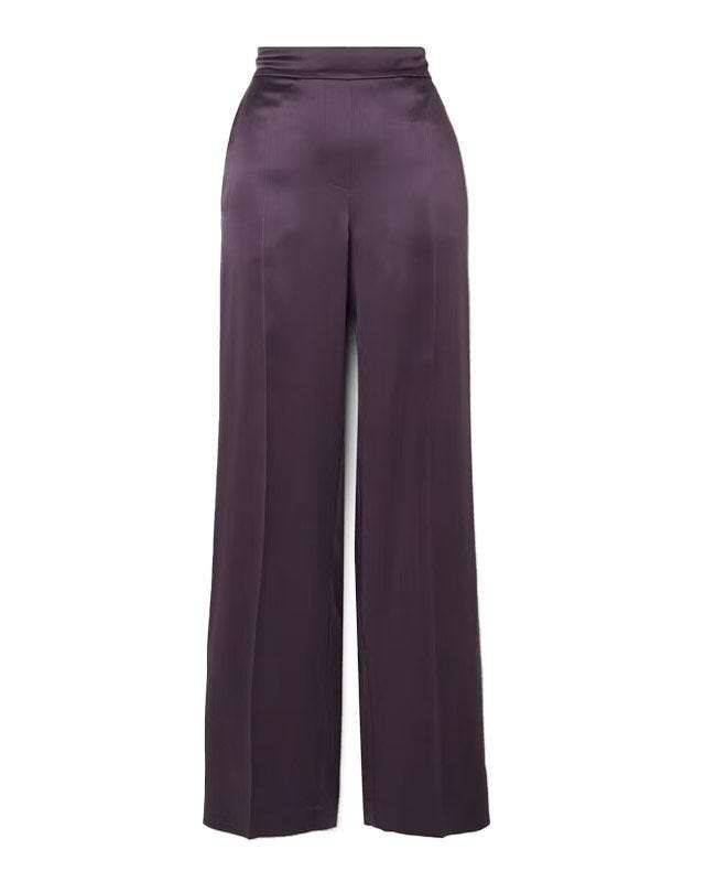 Tova Silk-Satin Straight-Leg Pants