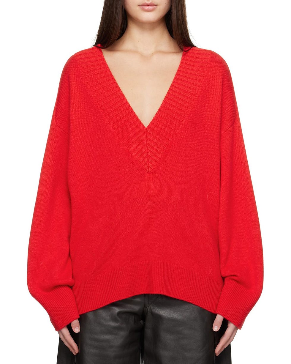 Oversize Cashmere V-Neck Sweater 