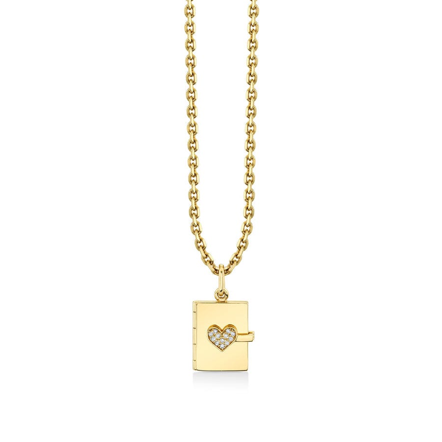 Gold & Diamond Heart Locket Charm