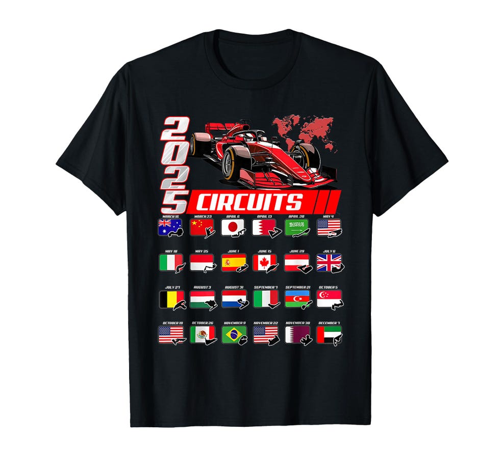 F1 2025 calendar t -shirt