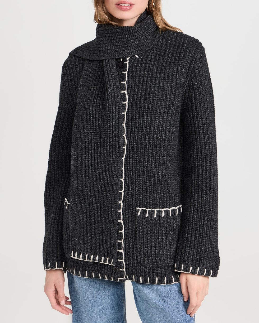 Marylebone Sweater Jacket With Scarf 