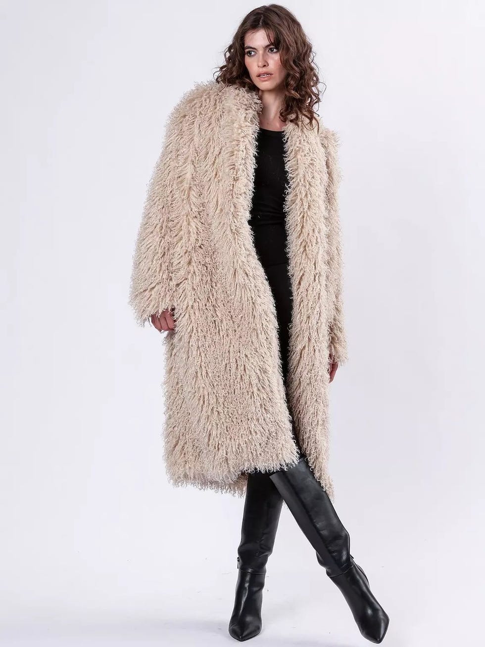 Long Hair Faux Fur Coat