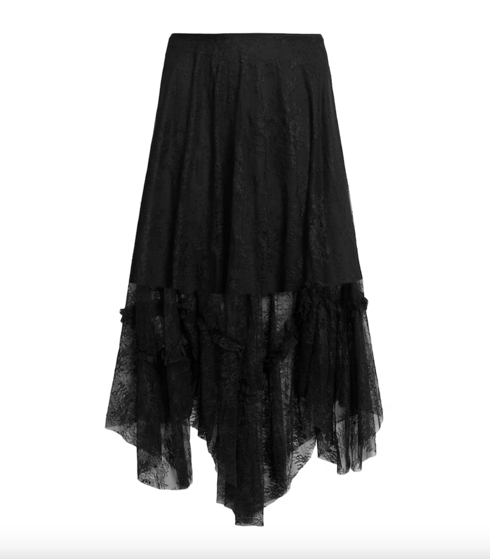 Jose Tiered Lace Midi Skirt