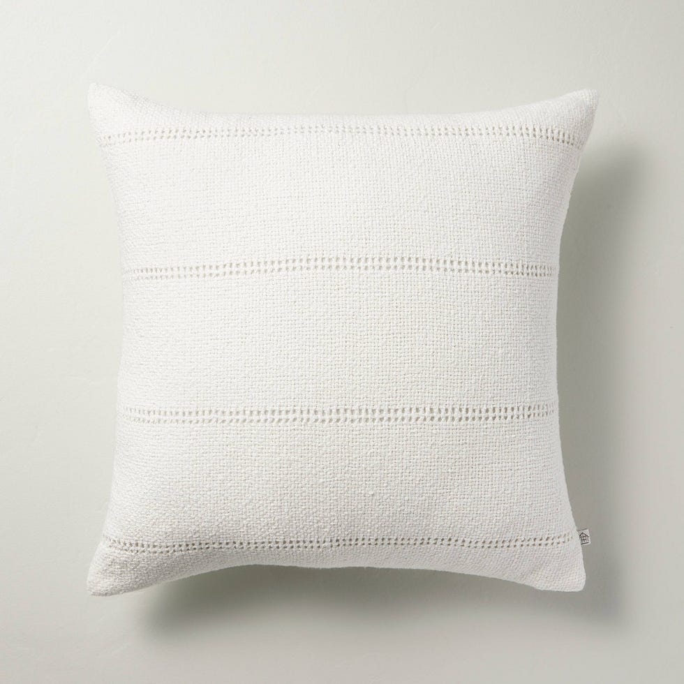 Hem Stitch Stripe Square Throw Pillow