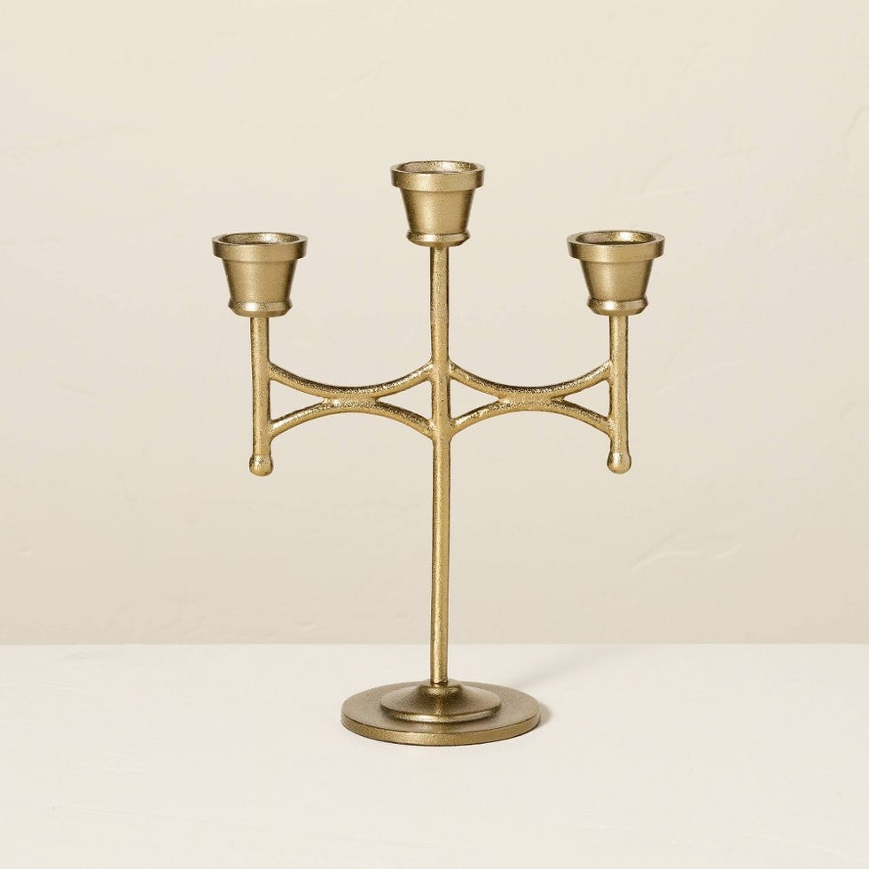 Scalloped Brass Taper Candelabra