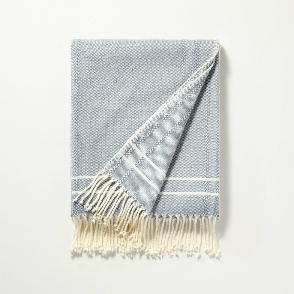 Striped Throw Blanket with Fringe