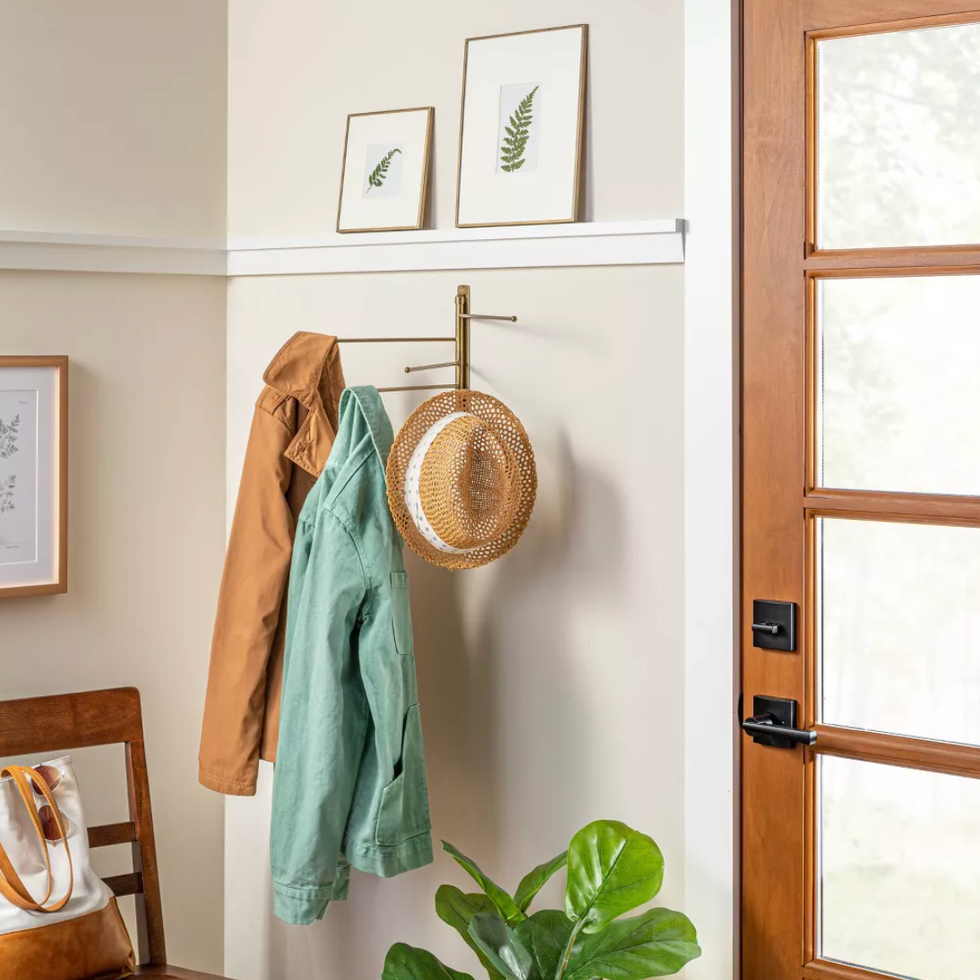 Brushed Metal Swivel Coat Rack