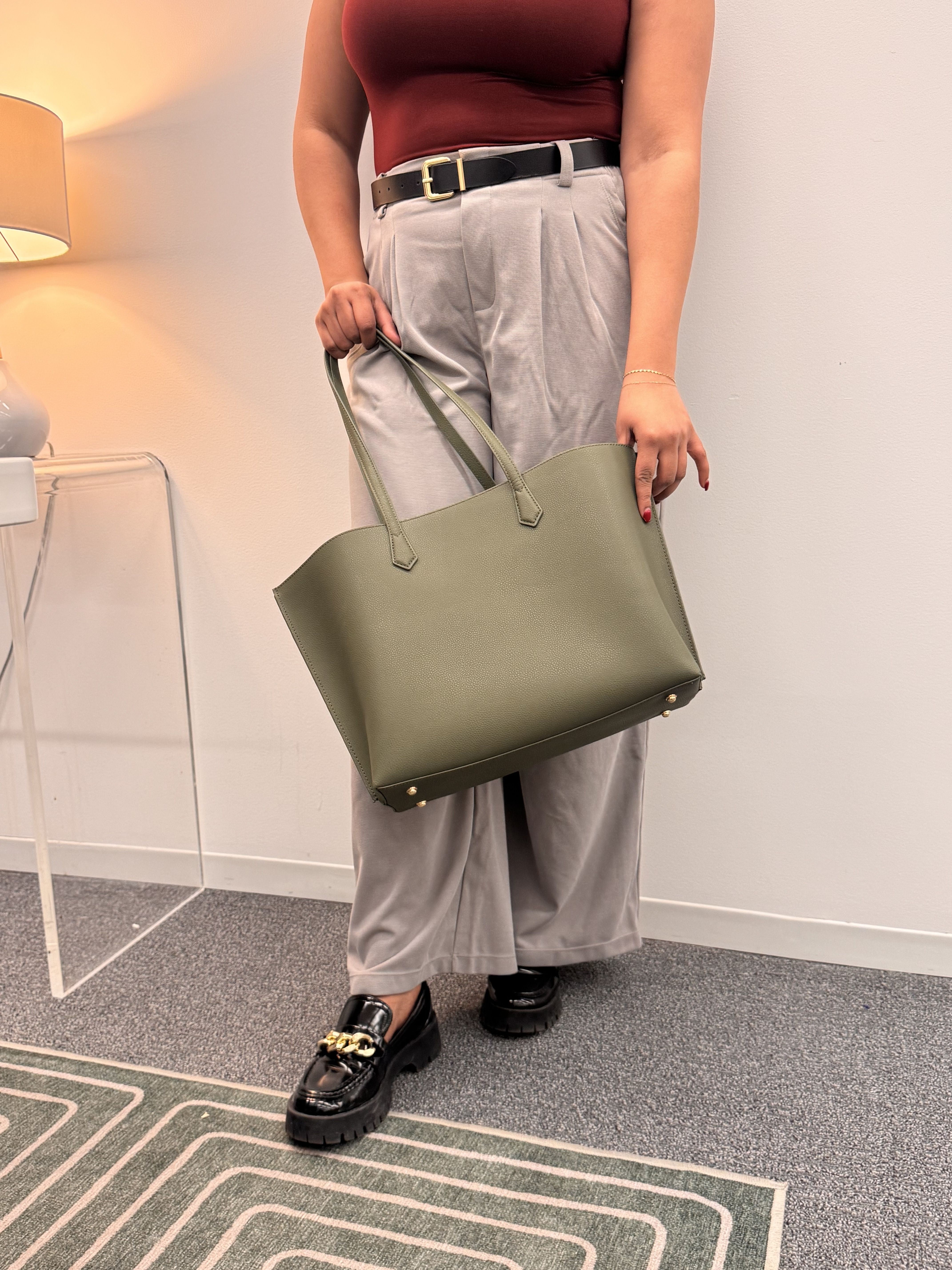 leather women's work tote bag