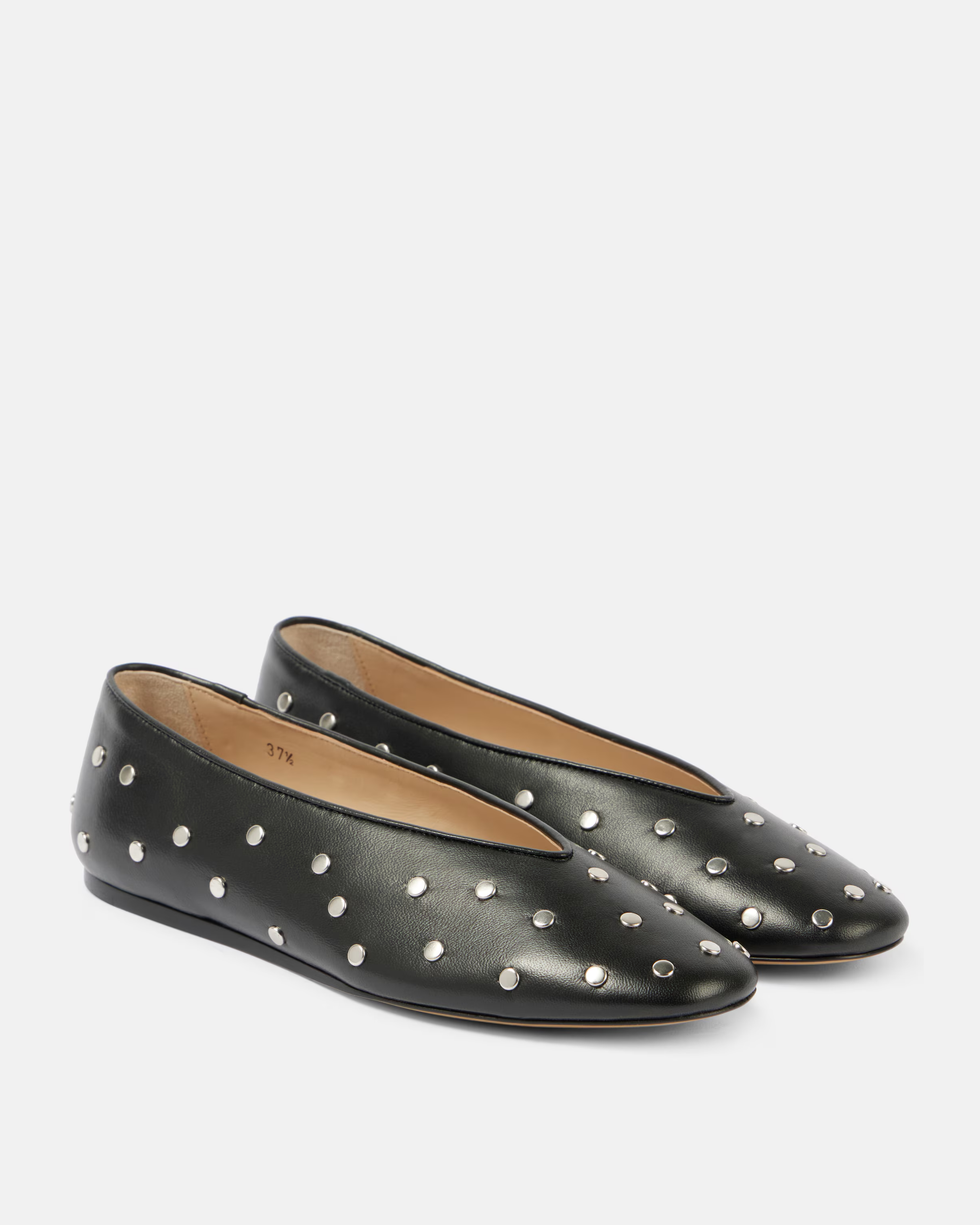 Regency Studded Leather Ballet Flats