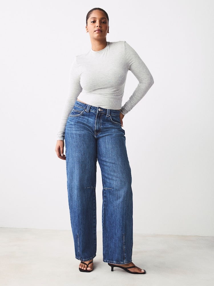 Hourglass Blue Barrel Cotton Jean