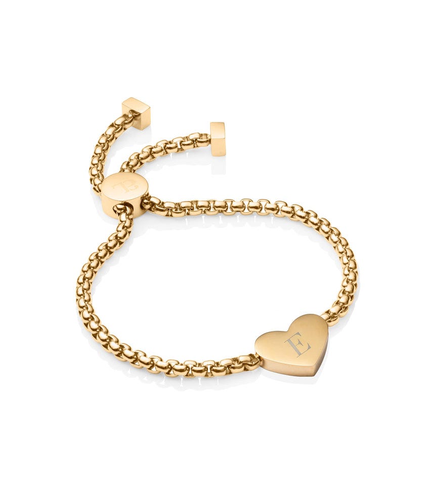 Personalised Heart Bracelet (Gold)