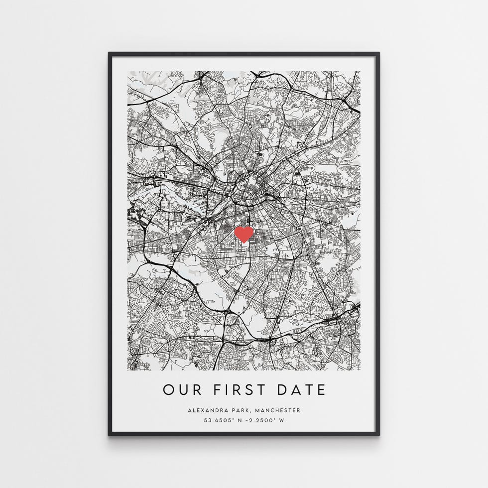 Our First Date Map Print, from £8.95