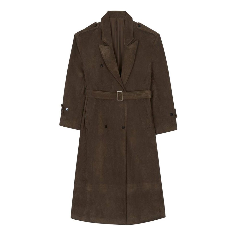 Peoria Faux Suede Trench Coat