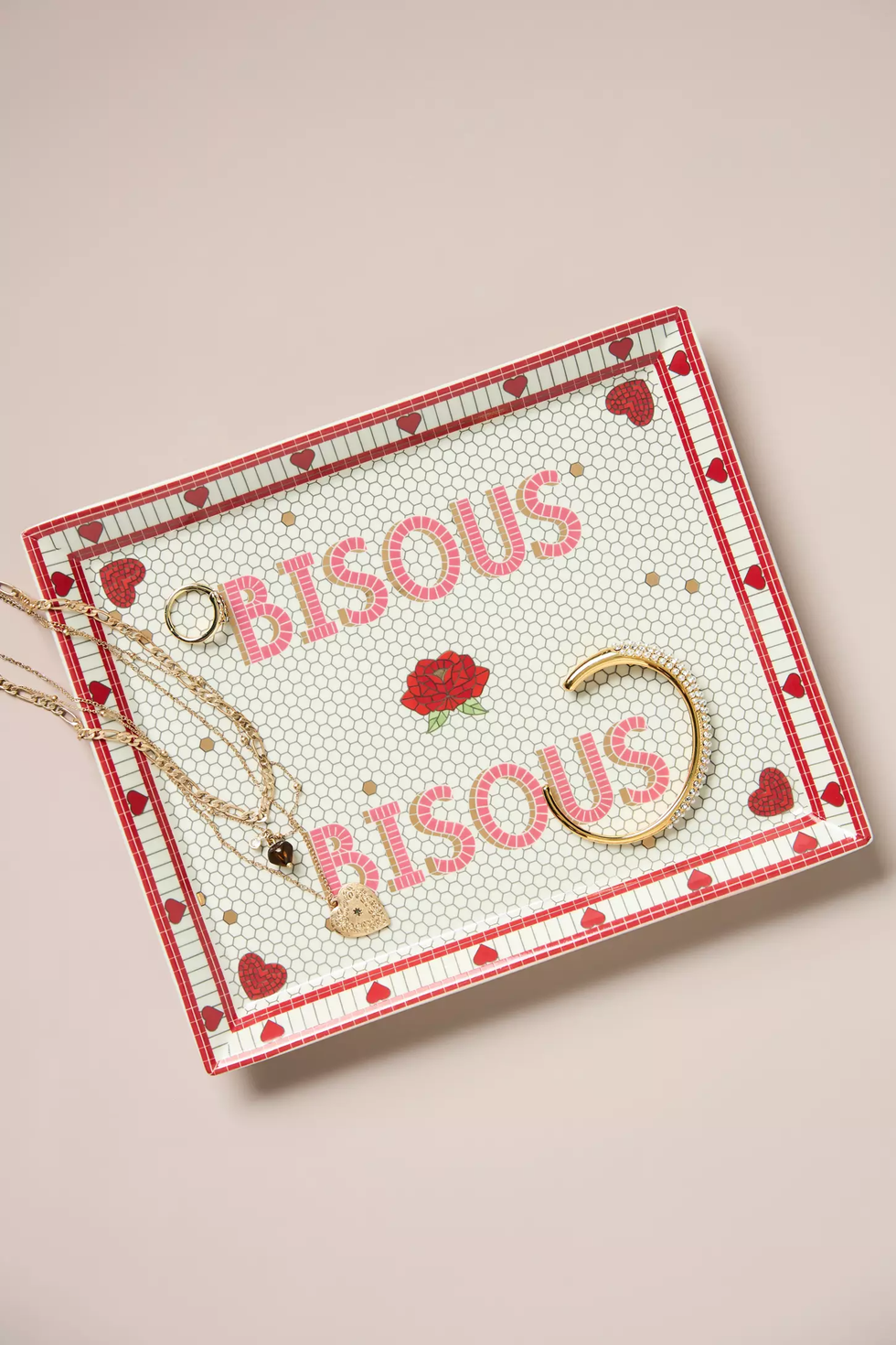 Bistro Tile Stoneware Tray: Valentine's Edition