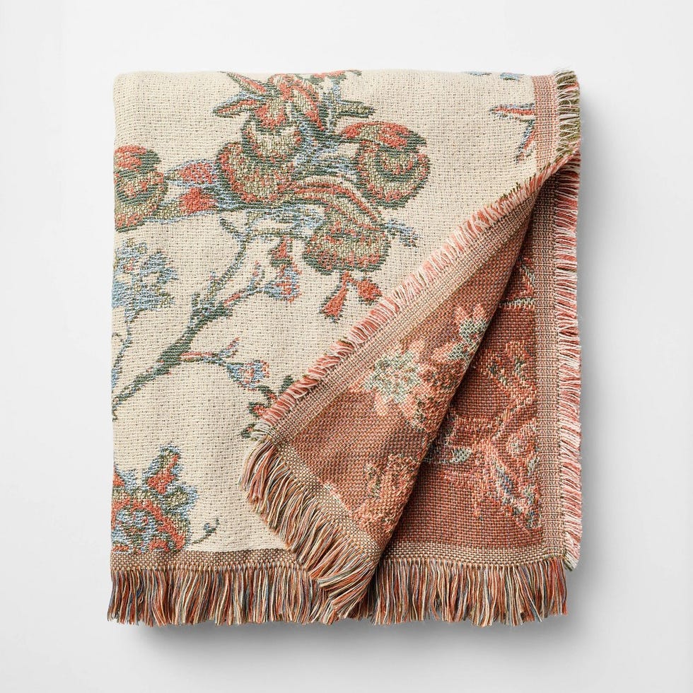 Jacquard Floral Throw