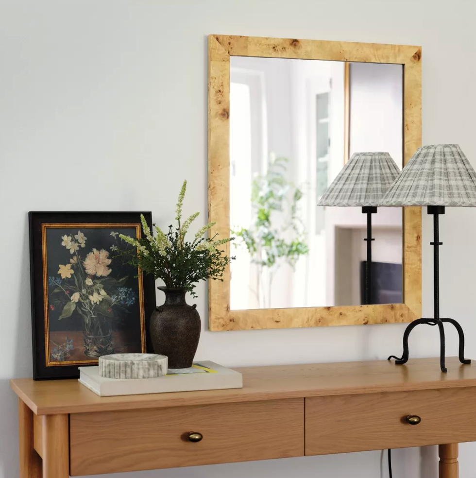Burl Wood Wall Mirror