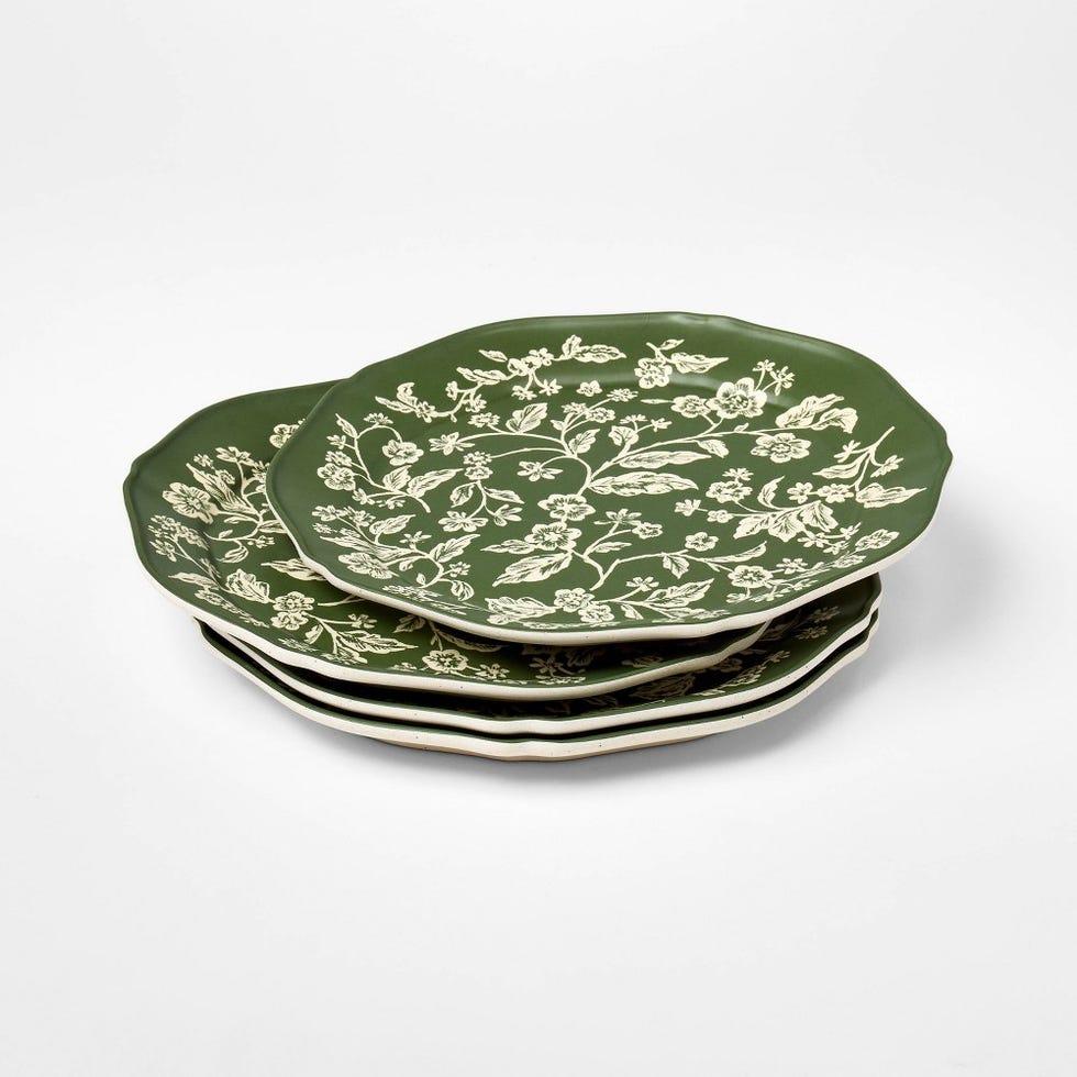 Melamine Floral Salad Plate Set