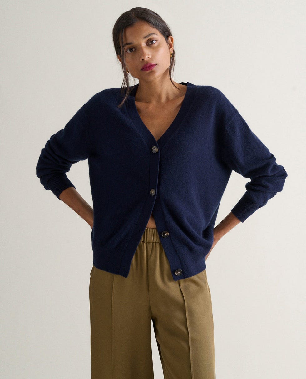 Women's Finest Cashmere Knitted V Neck Cardigan