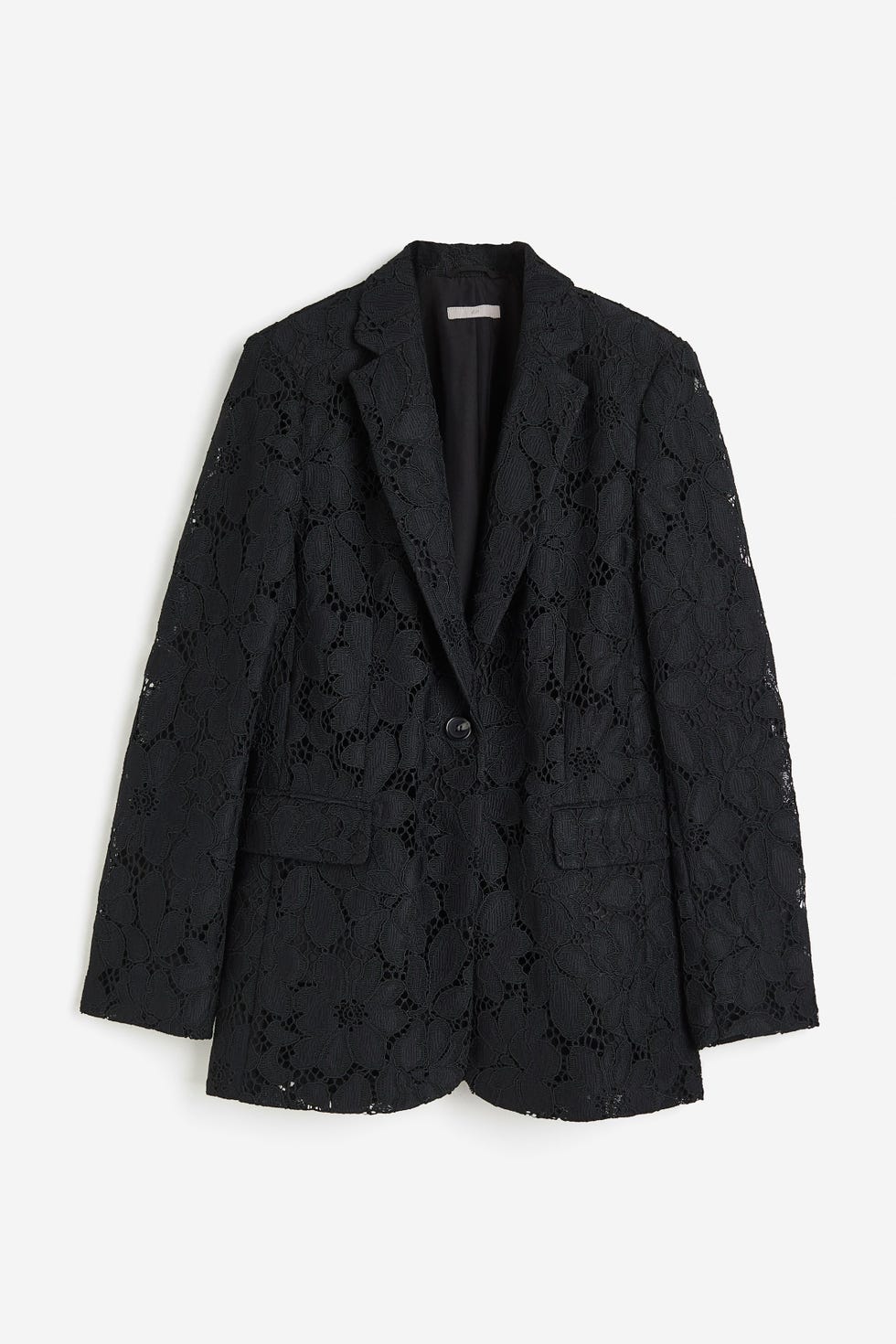 Single-breasted lace blazer