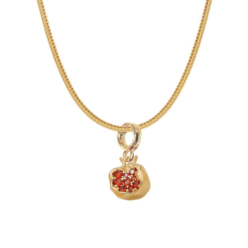 Fruit Pendant Brazilian Chain Necklace - Pomegranate