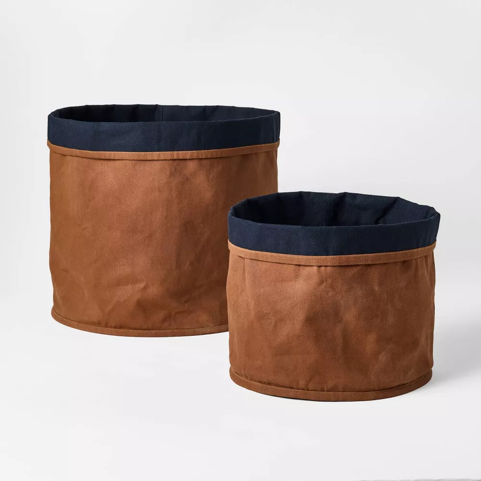 Large Solid Canvas Storage Basket