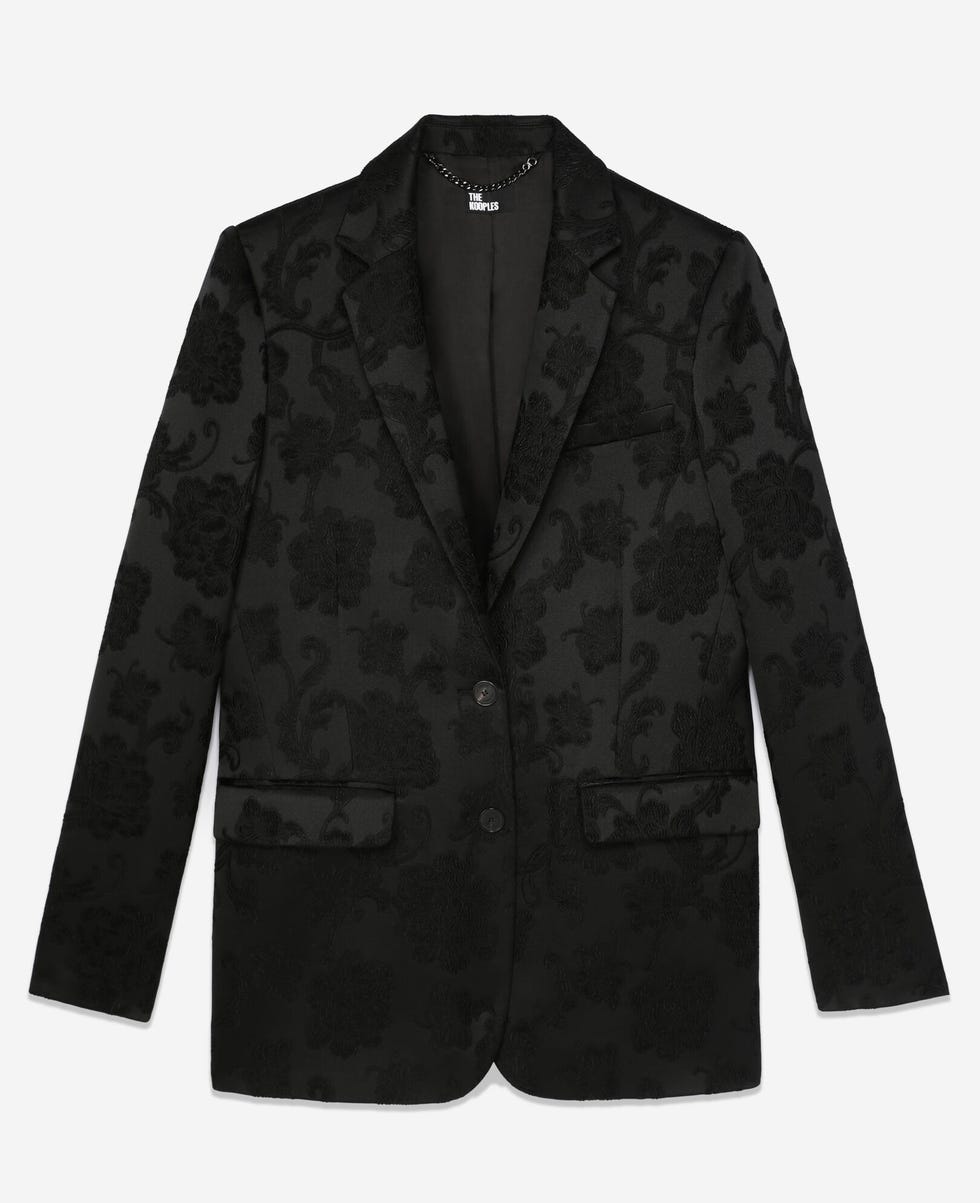 Black floral suit jacket