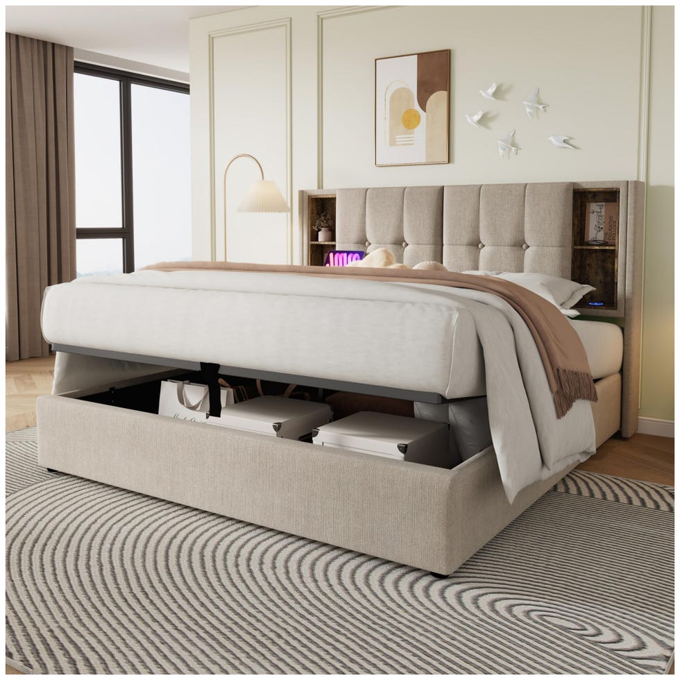 Cama de matrimonio con canapé elevable