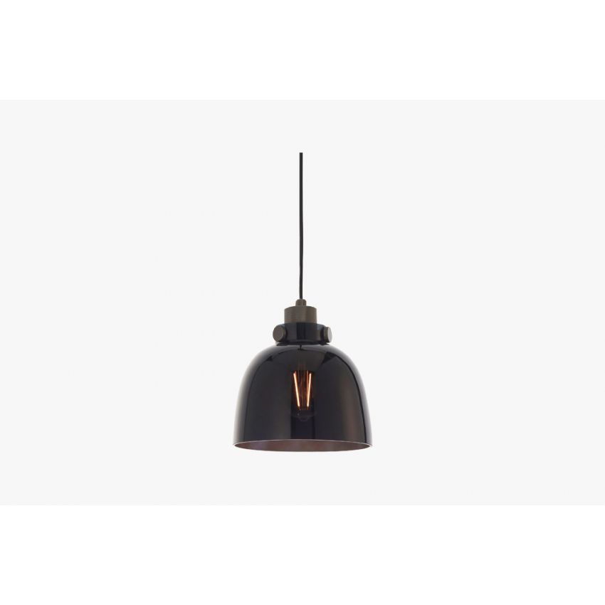 Matthew Black Chrome Pendant with Black Tinted Glass Shade