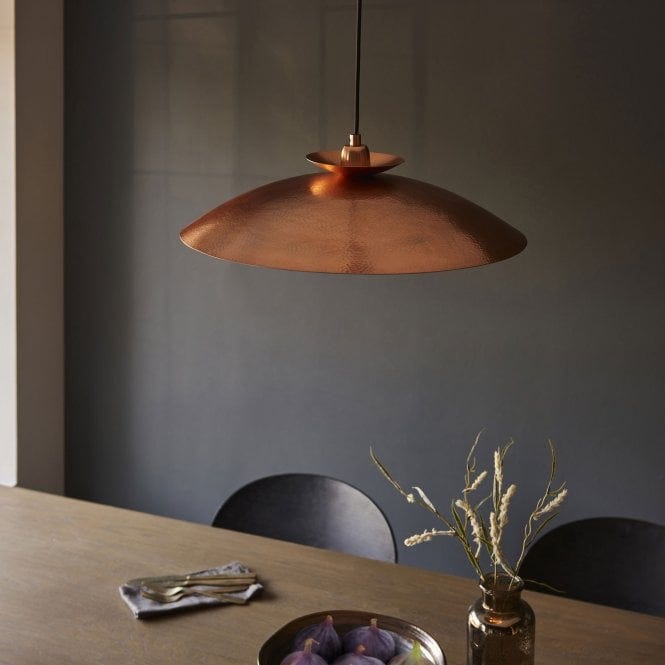 Visionary Lighting Magdalen Single Pendant in Hammered Copper