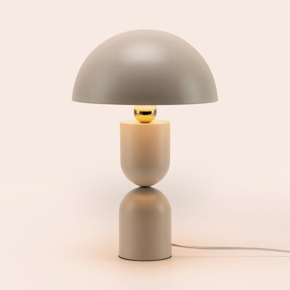 Sand grey dome mushroom table lamp.