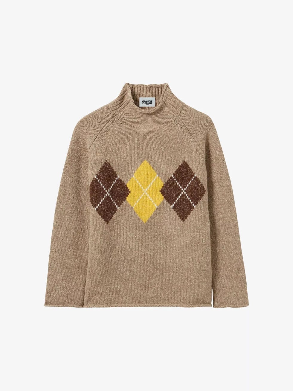 Geometric-motif relaxed-fit wool and silk-blend jumper
