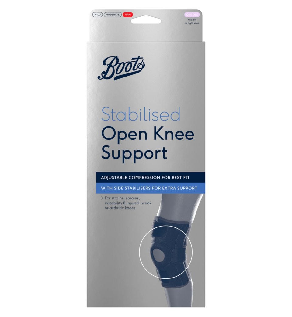 Stabilised open knee support 
